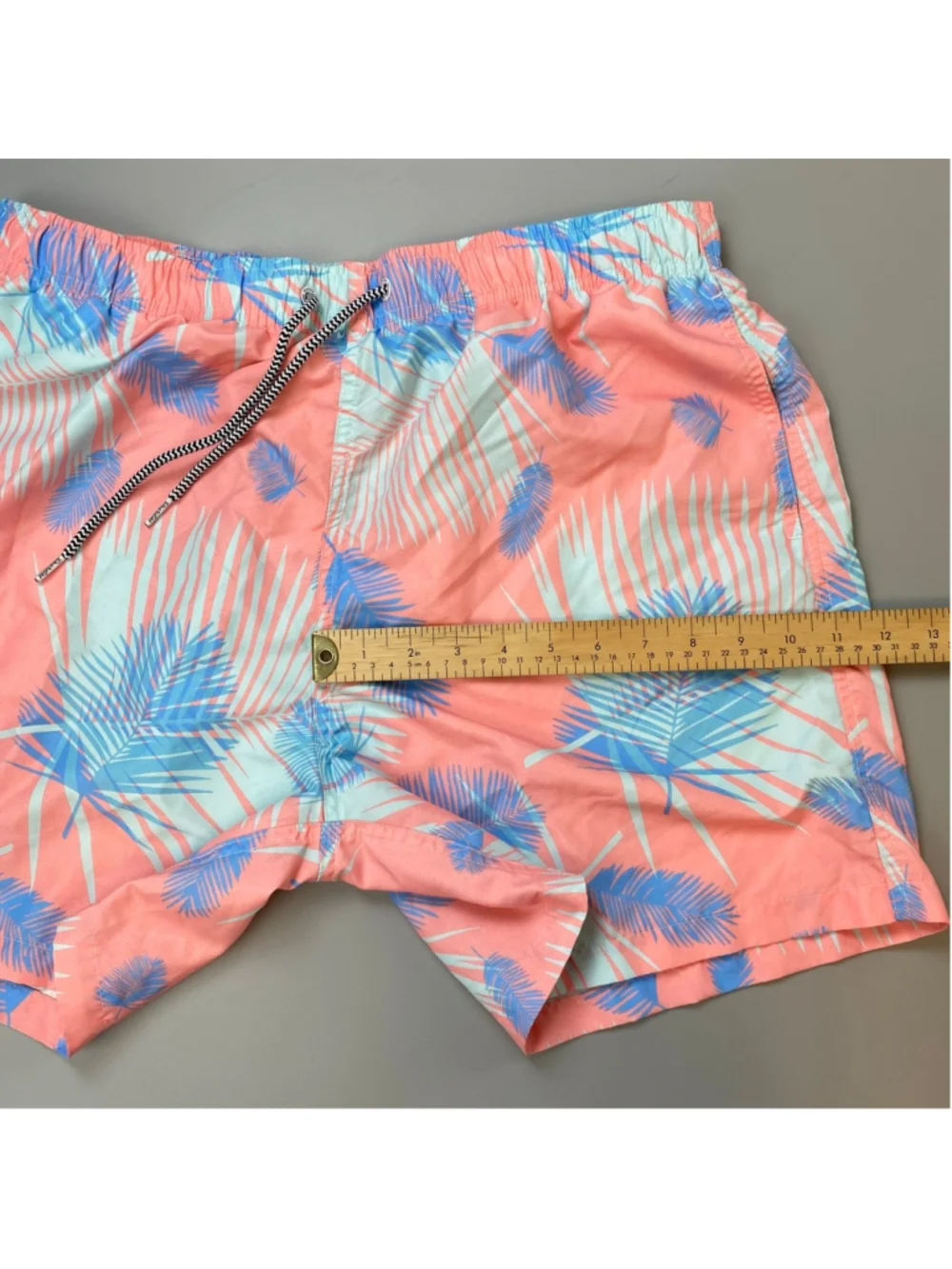 Boardies Swim Trunks Mens XL Pink Blue Palm Coastal Beach California Preppy